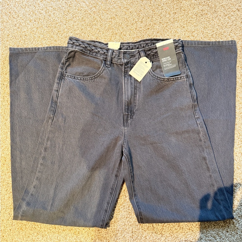 Levi's Ribcage Wide Leg Braided Jeans